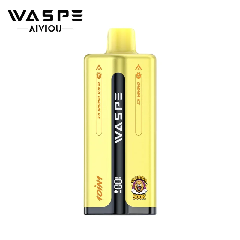 WASPE 500K Puffar Engångsvape-Banana Ice & Pineapple Ice & Mango Ice & Peach Ice &Black Dragon Ice (3)