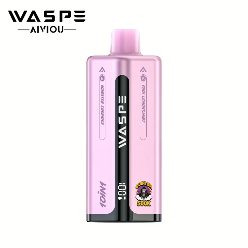 WASPE 500K Puffar Engångsvape-Pink Lemon Mint & Love 666 & Strawberry RaspberryBerries & Cola Ice Cherry & Watermelon Lime & Monster Cherries (3)