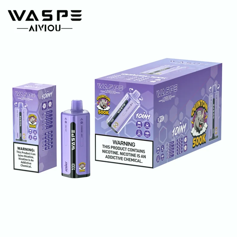 WASPE 500K Puffar Engångsvape-Sparking Juice & Grape Ice & Orange Soda & Mixed Berries & Cola Ice (2)