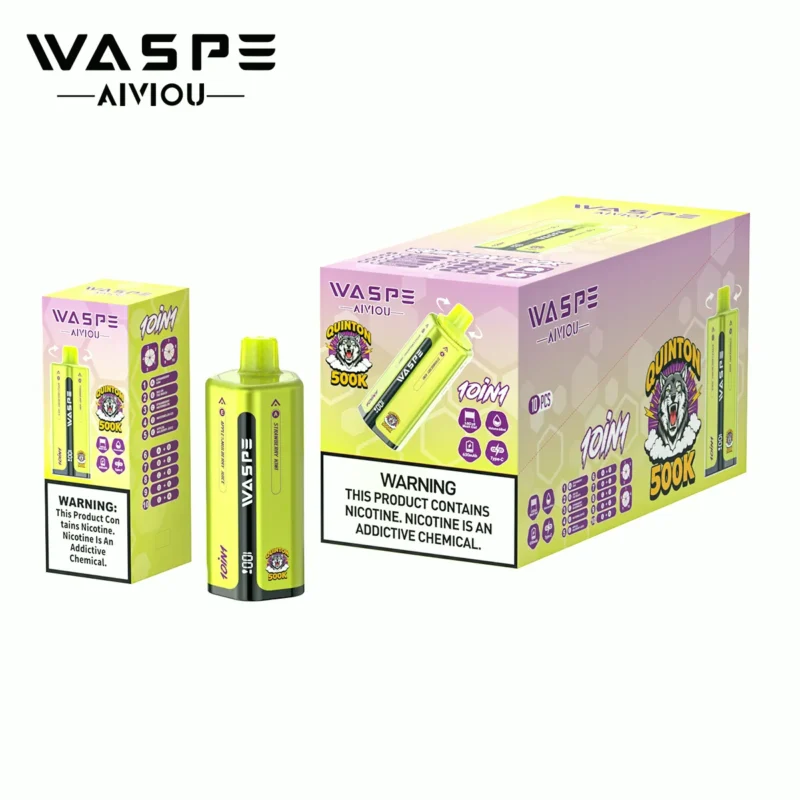 WASPE 500K Puffar Engångsvape-Strawberry Kiwi & Sex On The Beach & Strawberry Watermelon & Watermelon Ice & Apple Mulberry Juice (3)