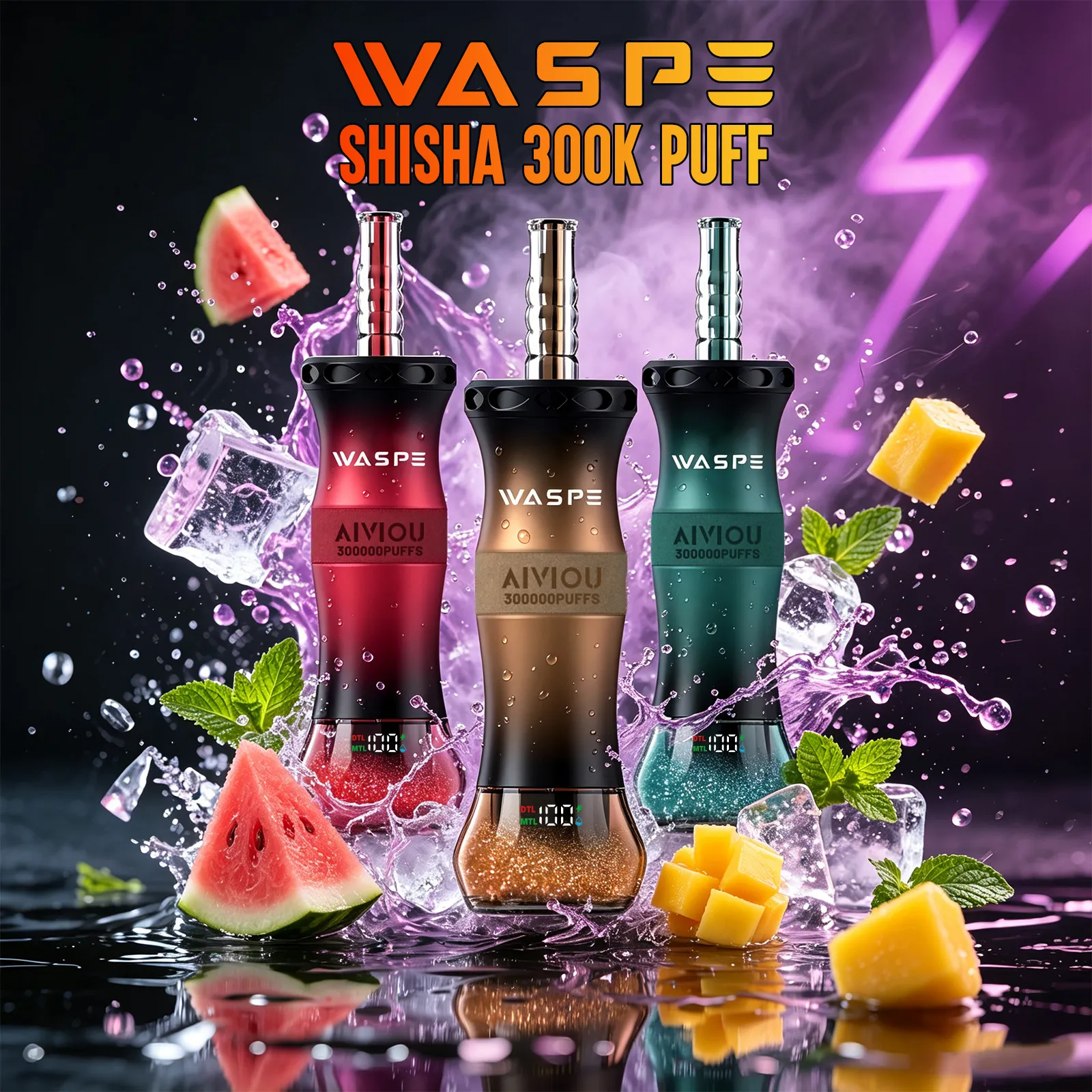 WASPE Shisha Hookah 300K 300000 Puffar Engångsvape (2) WASPE Shisha Hookah 300K 300000 Puffar Engångsvape (2)