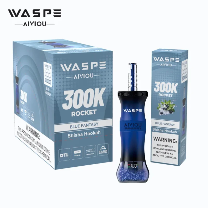 WASPE Shisha Hookah 300K 300000 Puffar Engångsvape-Blue Fantasy (3)