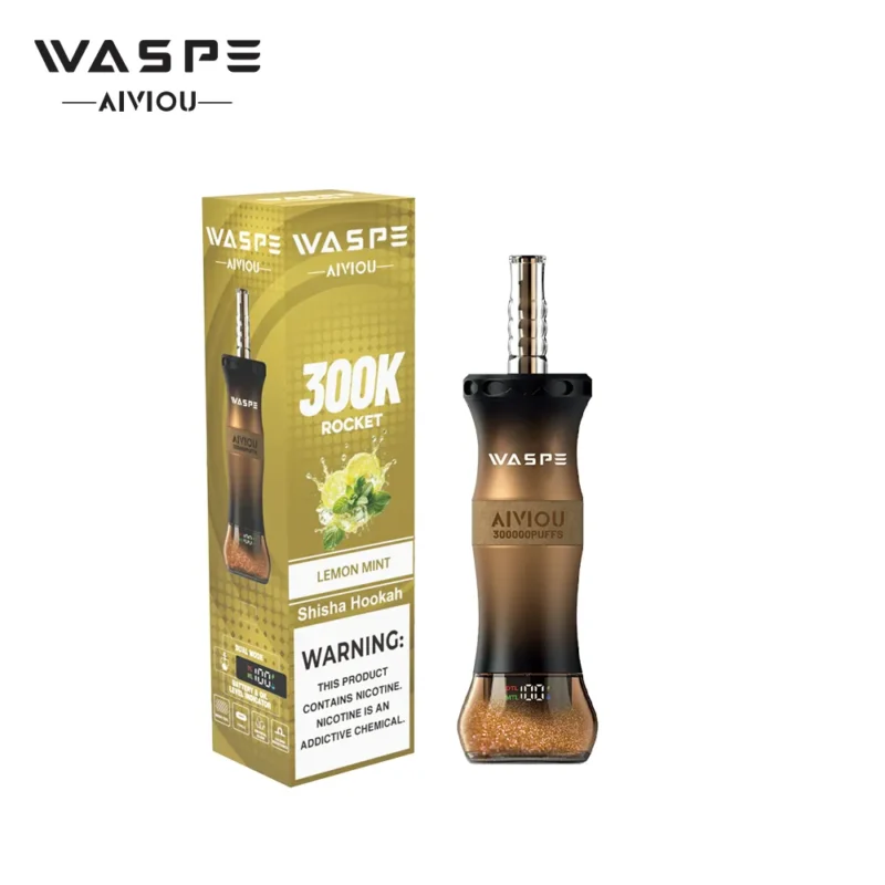 WASPE Shisha Hookah 300K 300000 Puffar Engångsvape-Lemon Mint (2)