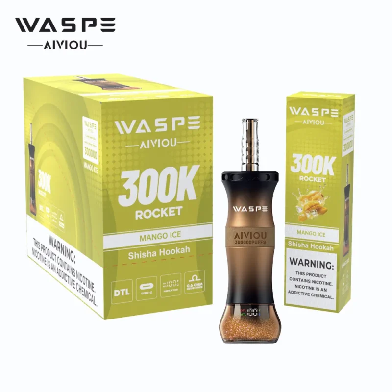 WASPE Shisha Hookah 300K 300000 Puffar Engångsvape-Mango Ice (3)