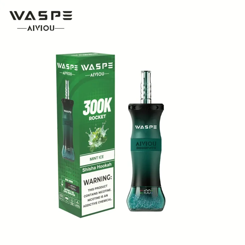 WASPE Shisha Hookah 300K 300000 Puffar Engångsvape-Mint Ice (2)