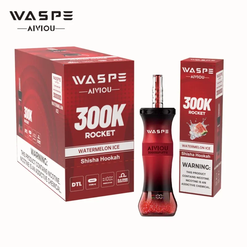 WASPE Shisha Hookah 300K 300000 Puffar Engångsvape-Watermelon Ice (3)