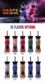 WASPE Shisha Hookah 300K 300000 Puffar Engångsvape flavor list