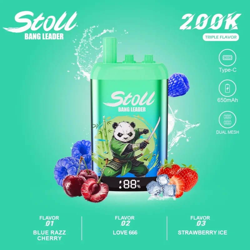sevape-bang-leader-stoll-200k-3-i-1-engangsvape-bla-hallon-korsbar-love-666-jordgubb-is-smakbild